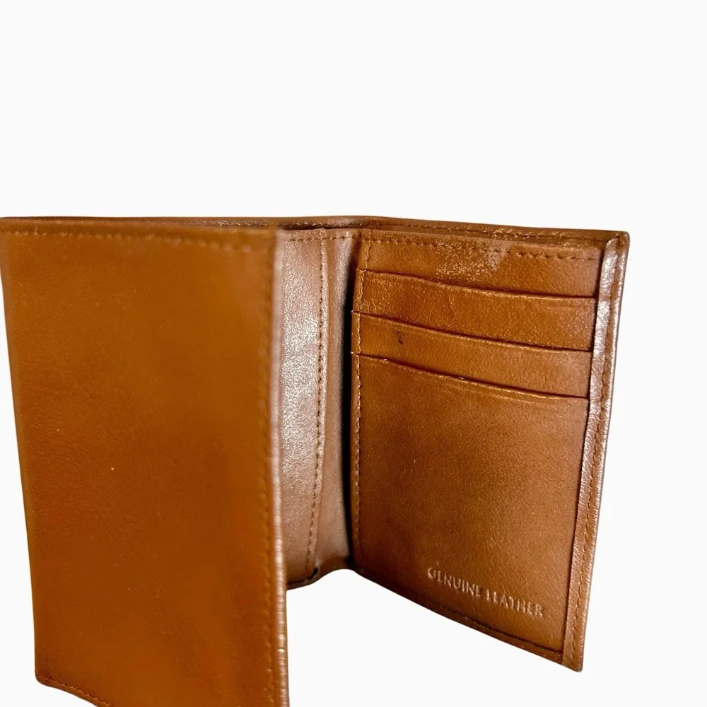VTG Joe Camel  Tobacco Brown Leather Folding Wallet In Box